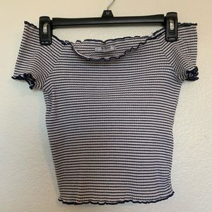 Striped Off The Shoulder Top